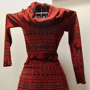 Petite dress with reindeer patterns